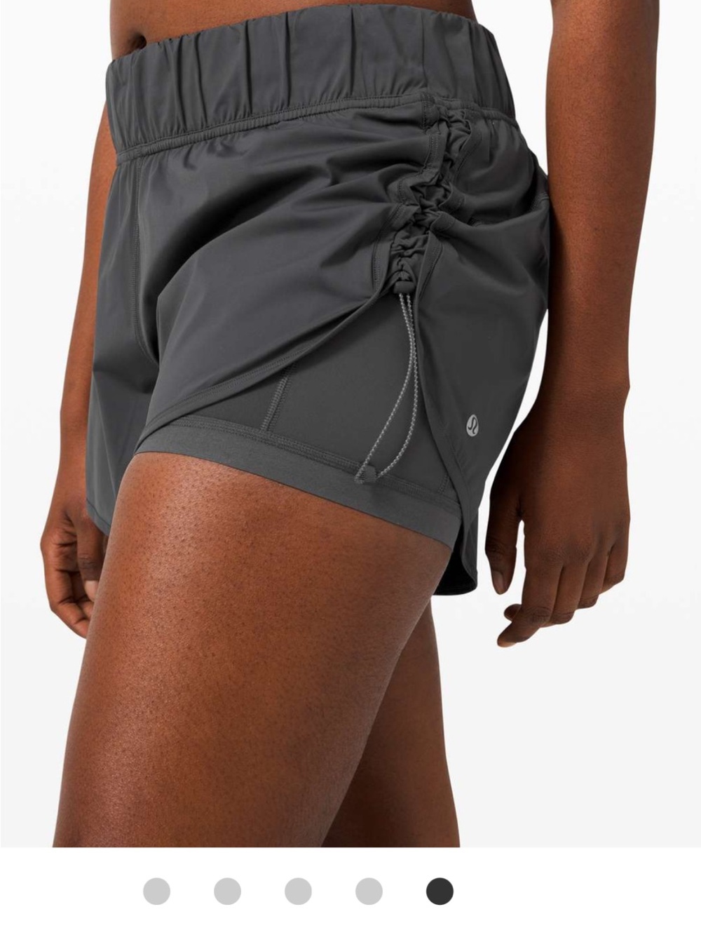 NWOT Lululemon Strides Ahead High-Rise Run Short 4" Nulux graphite grey